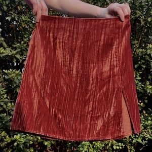 Caramel Brown Velvet Skirt